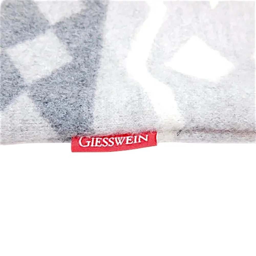 🩶‎ Giesswein Wool Cushion Cover Gray White Nordic Pattern 15x23